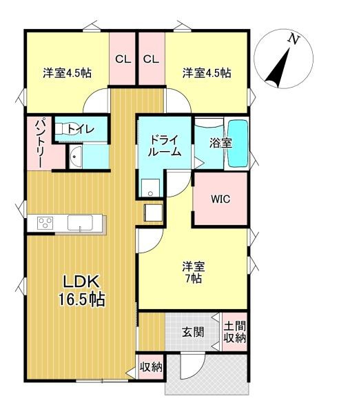 出雲市斐川町上直江　新築戸建の間取り