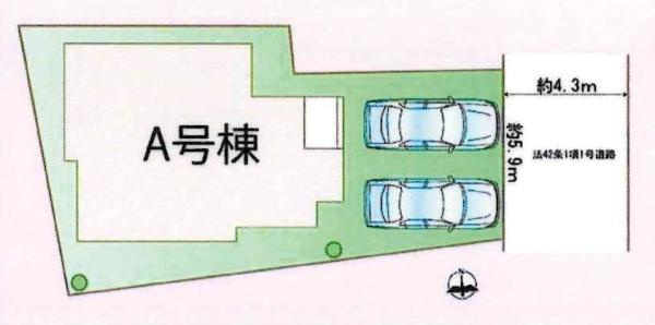 西尾市吉良町吉田　全1棟・1号棟の区画図|A号棟です。