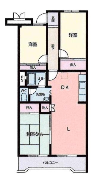 サンハイツ岡崎Ａ棟の間取り|間取り図です