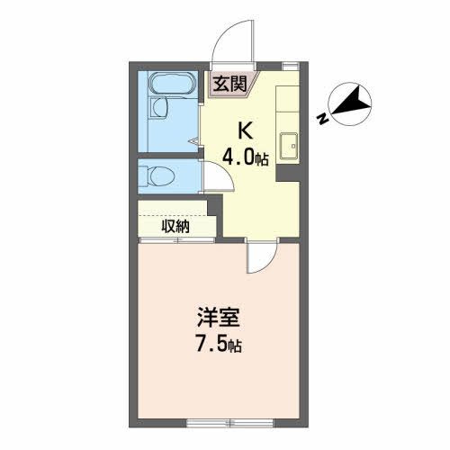 ユーロハイツ名須川 Ｂの間取り