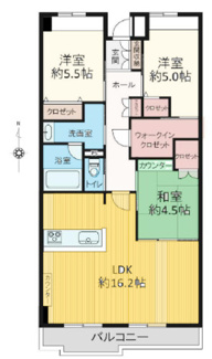 【間取り】 | サンリーノ逆瀬川野上ノースコート | 新婚様からファミリー様までおすすめの３LDKです♪南向きバルコニーで陽当たり良好です！