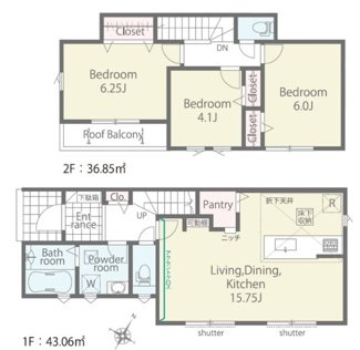 【間取り】 | 狭山市南入曽　全1棟 | 3LDK ／ 敷地面積:100.08ｍ2 ／ 建物面積:79.85ｍ2 