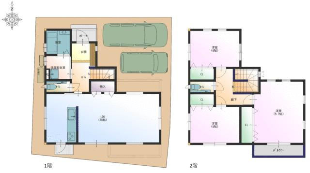 高知市大津甲 2号地 新築戸建ての間取り|2号地