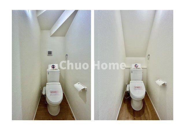 葛飾区新宿1丁目新築分譲住宅のトイレ|【トイレ×1】温水洗浄便座機能付きトイレ。温水洗浄便座は清潔にお使いいただくための大切なアイテムです。