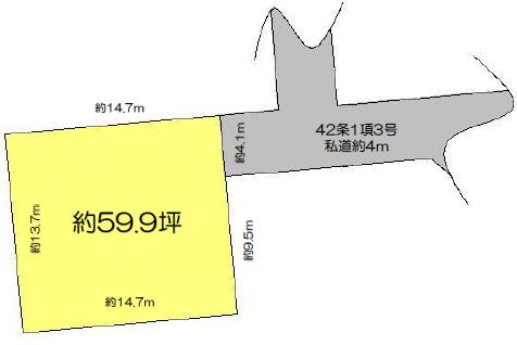 野田市花井　売地　約59坪の土地図