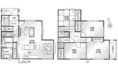佐伯区千同一丁目　№35275の間取り|４ＬＤＫ
駐車2台可
（車種による）