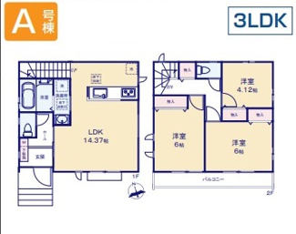 【間取り】 | 国立市富士見台１丁目　全３棟　A号棟　仲介手数料無料