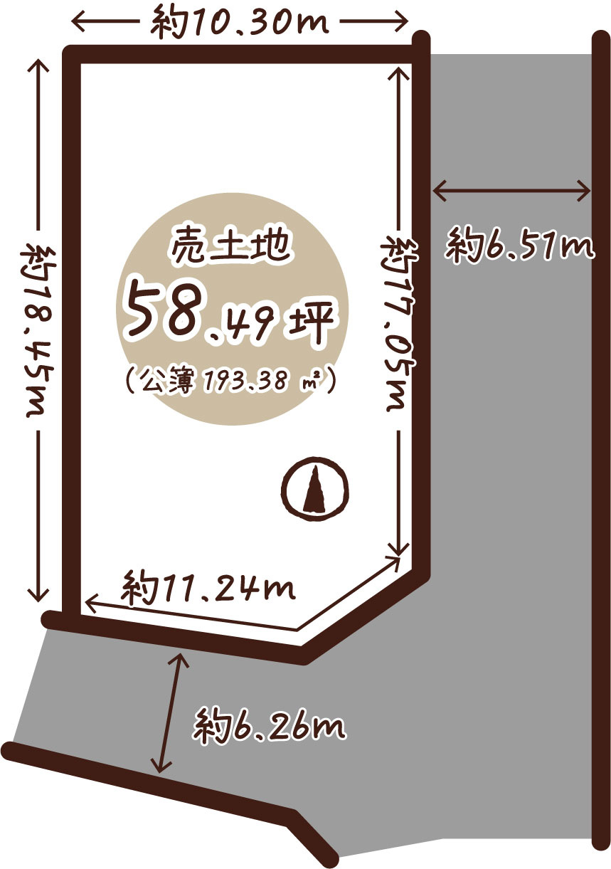物集女町北ノ口　建築条件無土地　1号地