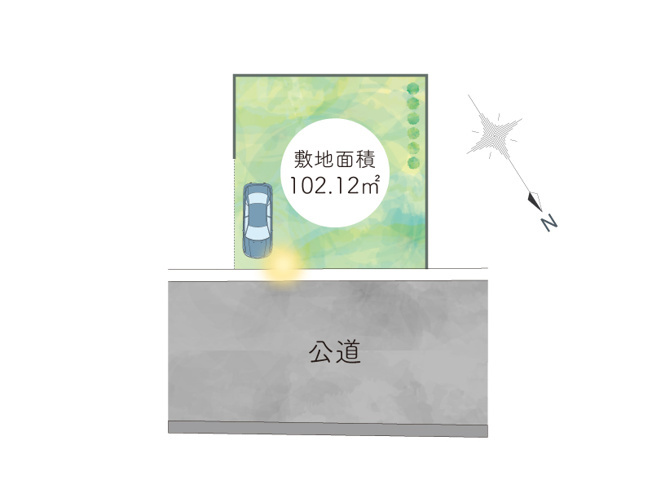【区画図】 | 志木市柏町1丁目　中古一戸建住宅　(志木本店) | 8m公道に面した分譲地。夜は玄関灯が灯る「あかり協定」で安心感のある住環境です。