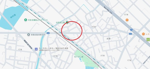 加古郡播磨町古田２丁目　　山陽電鉄「別府駅」徒歩13分の地図