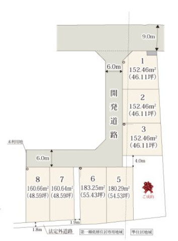 【区画図】 | ワイウッドコート北本市中丸第6期　新築戸建　全9棟　2号棟