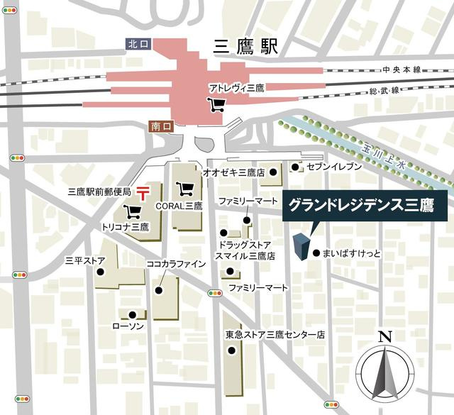 グランドレジデンス三鷹の地図