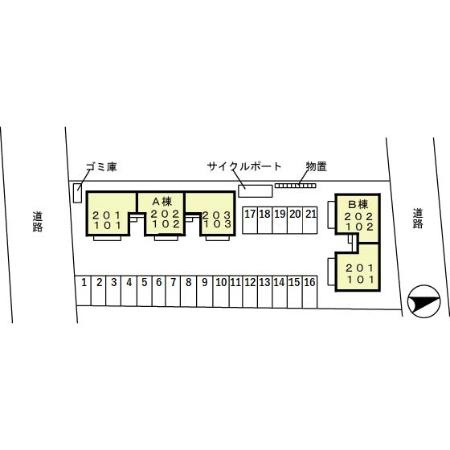 サンビレッジ二の宮　Ａの区画図
