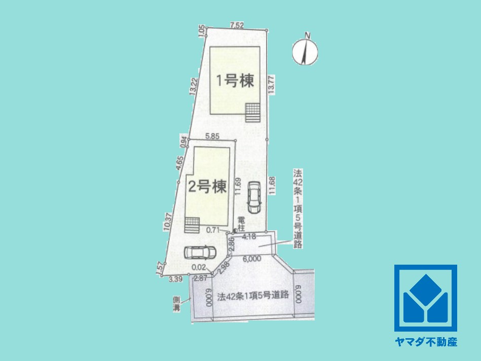 京田辺市興戸　第1　1号地の区画図