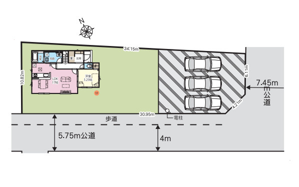 鴻巣市鎌塚　4期　新築一戸建て　グラファーレ　01の区画図|1号棟