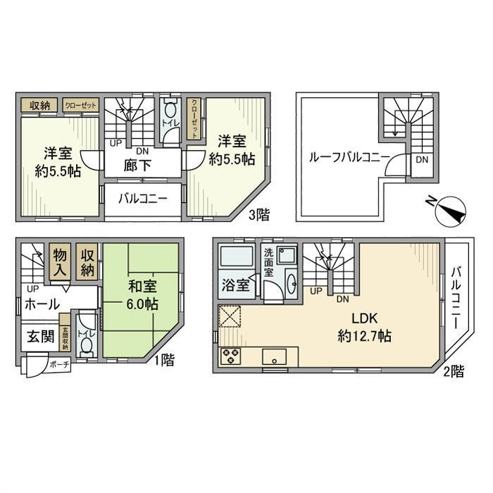 本町戸建の間取り