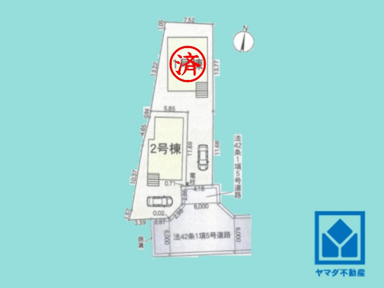 京田辺市興戸　第1　2号地の区画図
