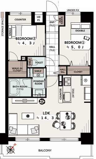 クレッセント武蔵小山Ⅲの間取り
