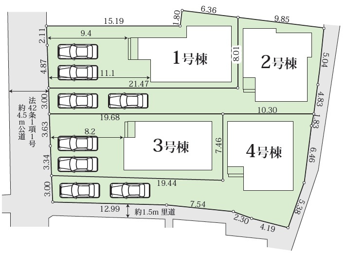 加古川市西神吉町岸4棟　JR「宝殿駅」徒歩15分　の区画図
