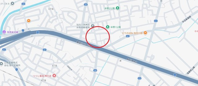 加古川市西神吉町岸4棟　JR「宝殿駅」徒歩15分　の地図