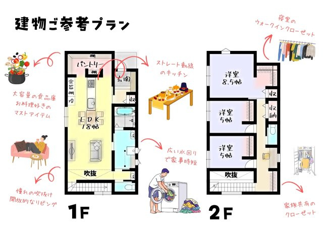 売土地ー小倉南区春ケ丘－B号地の参考プラン|B号地：建物＋地盤改良＋外構　2340万円