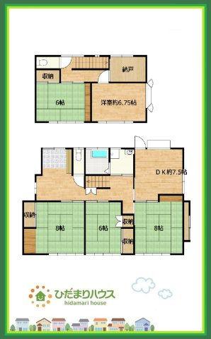 いわき市石森1丁目　中古戸建の間取り|うれしい納戸付きで収納充実♪洋室は将来お子様の一人部屋にもおすすめです☆彡