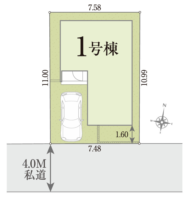新築/新座市片山３丁目の区画図|駐車場あり（車種による）