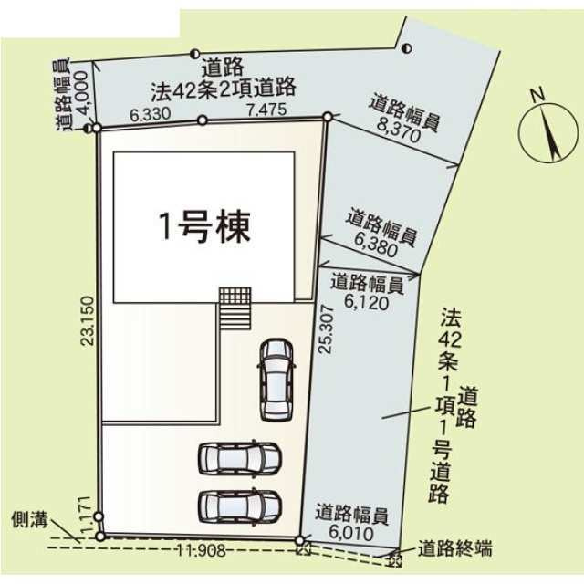 新築　桐生市天神町第3　1号棟　Cradle Gardenの区画図|全1区画の物件です。土地約96坪。