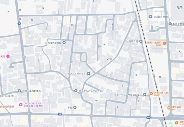 松原市天美東　第3期　新築一戸建ての地図