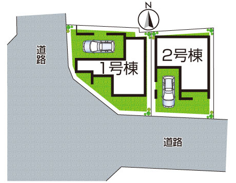 松原市天美東　第3期　新築一戸建ての区画図|全2区画
