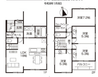 【名古屋市中村区日比津町4丁目109−1新築戸建2号棟】✨️仲介手数料無料✨️諏訪小学校・日比津中学校の画像