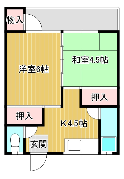 ケイズプレイス中の原2棟の間取り