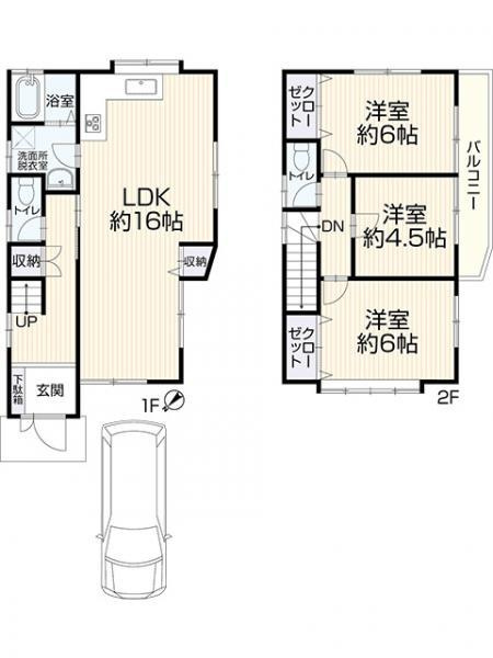神戸市垂水区千鳥が丘　中古戸建の間取り
