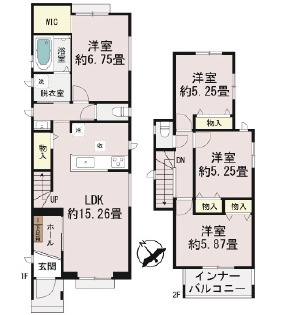【間取り】 | 八重瀬町世名城（全3棟） | C号棟　3090万円