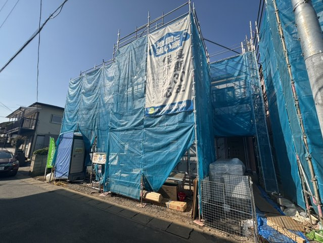 野田市尾崎15番20　新築戸建　B号棟の前面道路含む現地写真|B号棟　5月完成予定！　お問い合わせお待ちしております（3月24日撮影）♪
