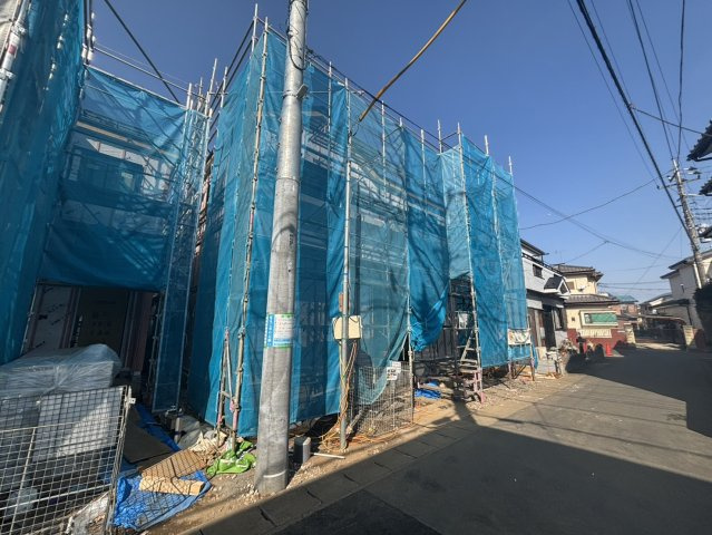 野田市尾崎15番20　新築戸建　B号棟の前面道路含む現地写真|B号棟　5月完成予定！　お問い合わせお待ちしております（3月24日撮影）♪