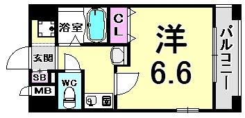 エステムコート新神戸エリタージュの間取り