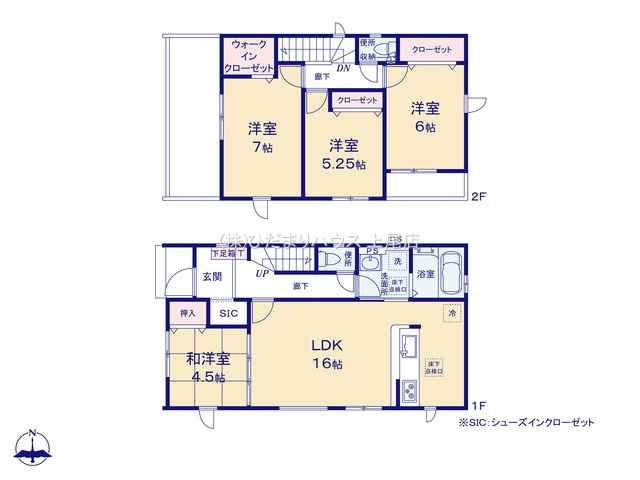 北本市下石戸下4期　新築戸建　グラファーレ01の間取り