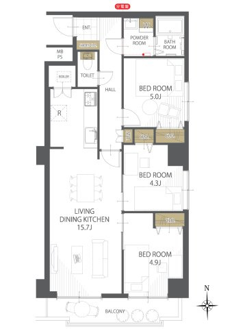【間取り】シャンボール植物園第二 