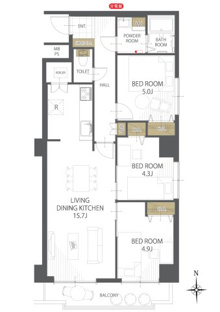 【間取り】シャンボール植物園第二 