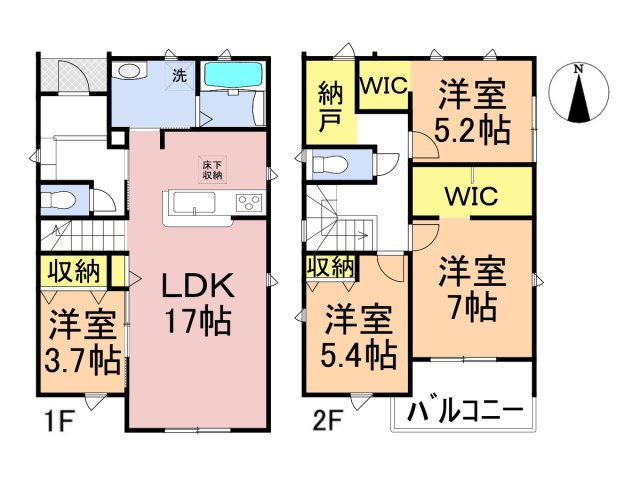 リーブルガーデン　岐阜市河渡　全5区画分譲の間取り|■1号棟　■ヤマダ不動産　株式会社リライフ　
■夢のマイホーム購入をフルサポートします！
