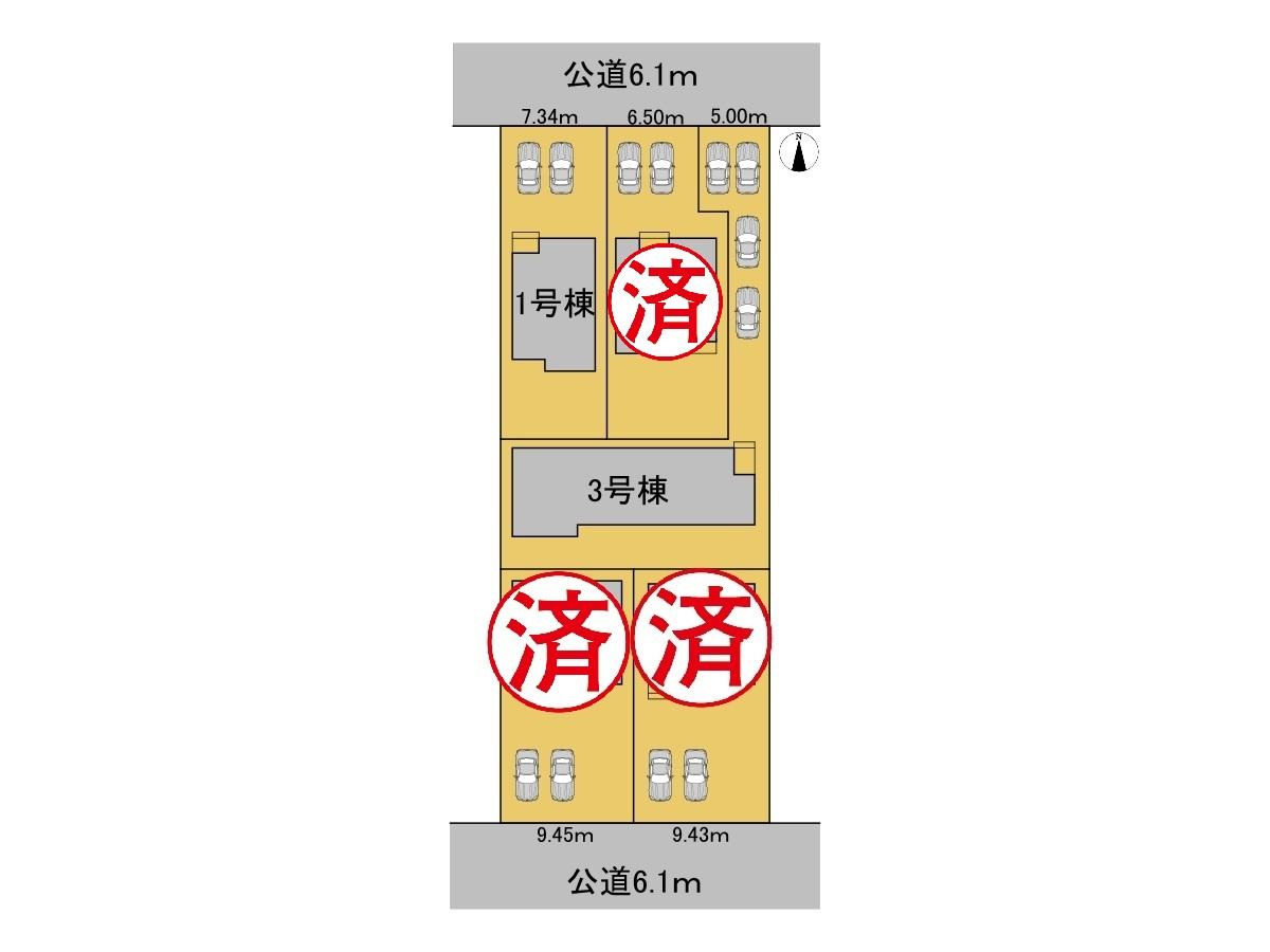 【商談中】リーブルガーデン　岐阜市河渡　全5区画分譲の区画図|■区画図
■YAMADA電機の　ヤマダ不動産　株式会社リライフ　
いつでもお問合わせ下さい。