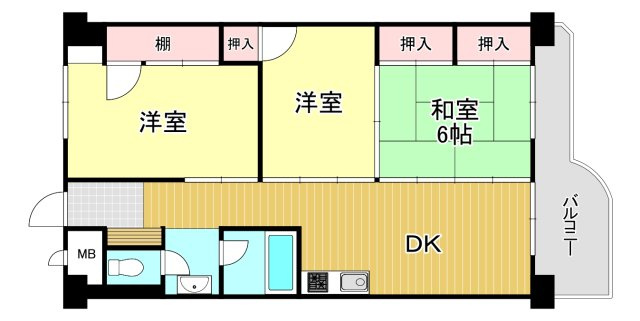 労住協第11ビル京町マンションの間取り