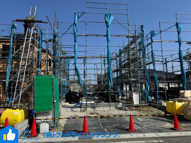 グラファーレ上滝野　３号棟の前面道路含む現地写真|閑静な住宅街