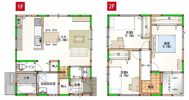 【間取り】 | 八尾市山城町3丁目 | 2階建て♪【全洋室3LDK＋駐車スペース】エコなZEH仕様！オール電化住宅☆