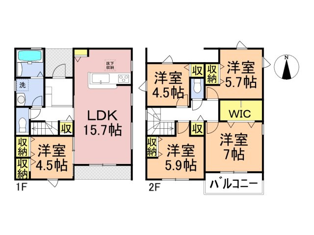 リーブルガーデン　岐阜市河渡　全5区画分譲の間取り|■2号棟　■ヤマダ不動産　株式会社リライフ　
■夢のマイホーム購入をフルサポートします！
