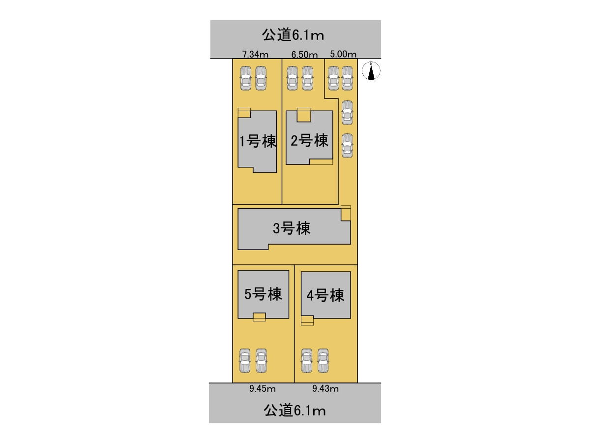 リーブルガーデン　岐阜市河渡　全5区画分譲の区画図|■区画図
■YAMADA電機の　ヤマダ不動産　株式会社リライフ　
いつでもお問合わせ下さい。