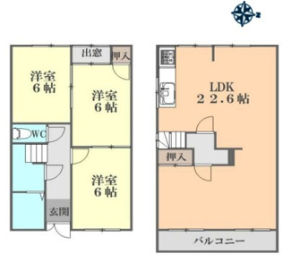 【間取り】 | 尼崎市戸ノ内町3丁目　中古戸建 | 浴室・洗面台は新設相談可能