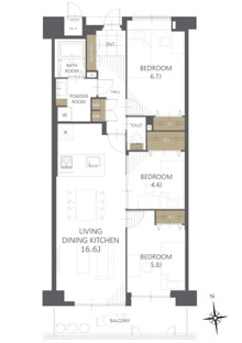 【間取り】ライオンズマンション若江東一番館 