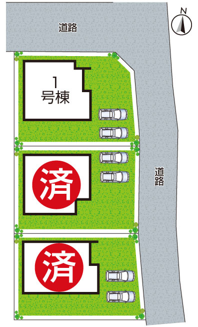 南あわじ市広田中筋　新築一戸建ての区画図|全3区画